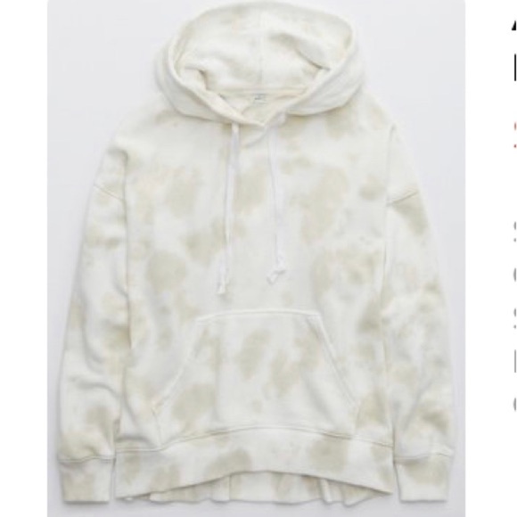 Aerie Weekend Oversized Hoodie Sweatshirt Cream Tie Dye Paradise Bound - Picture 1 of 7